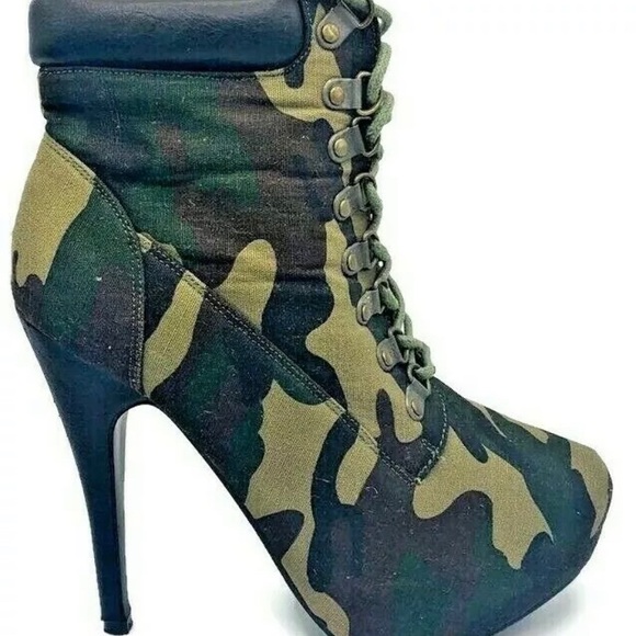 Army Green Women Pumps Stiletto Lace-up 6.5 - Picture 6 of 12